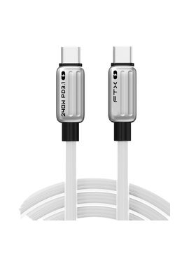 CABLE USB-C M/M 1M FTX-CM240-ZSW1 240W/480MBPS/5A/48V/IPHONE BLANCO