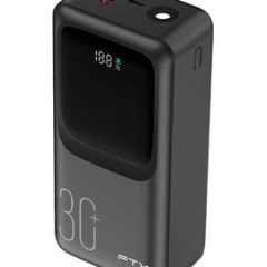 CARGADOR PORTATIL FTX 30000MAH 22.5W PB-30LCD-BK POWER BANK NEGRO C/CABLE INTEGRADO